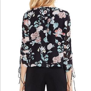 NWT Vince Camuto Black Floral Blouse